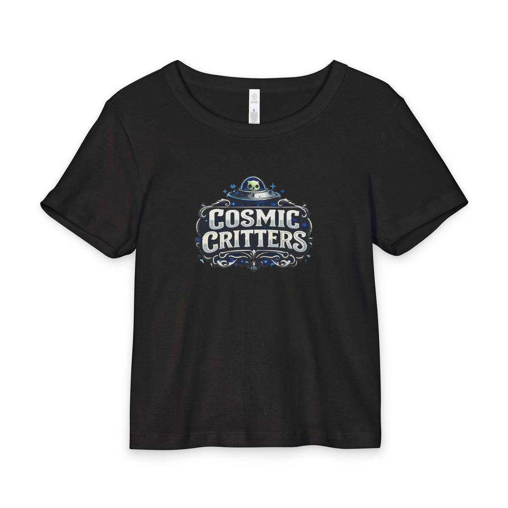 100% Premium Cotton Women's  Rib Baby Tee - Cosmic Cow *runs small*