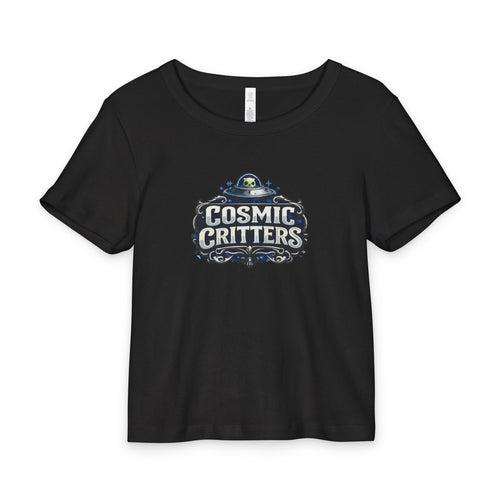 100% Premium Cotton Women's  Rib Baby Tee - Cosmic Cow *runs small*